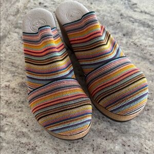 CHARLESTON SHOE CO. Multicolor Striped Mules